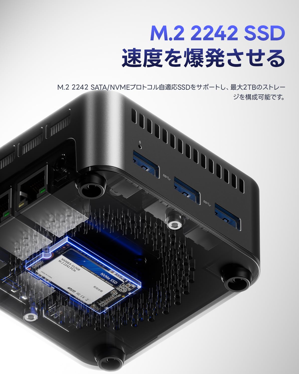 N150 12GメモリハイスペックミニPC 2.5gポートx2 m.2x2 N150 12GメモリハイスペックミニPC 2.5gポートx2 m.2x2 - メルカリ